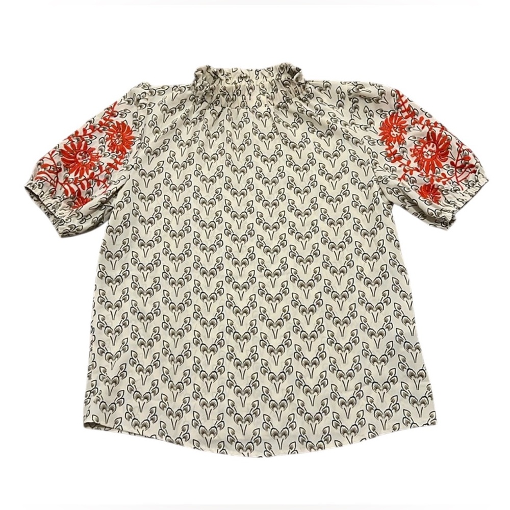 EUC women’s SHEIN M 6‎ Embroidered Blouse Top Boho Soft Feminine Boho